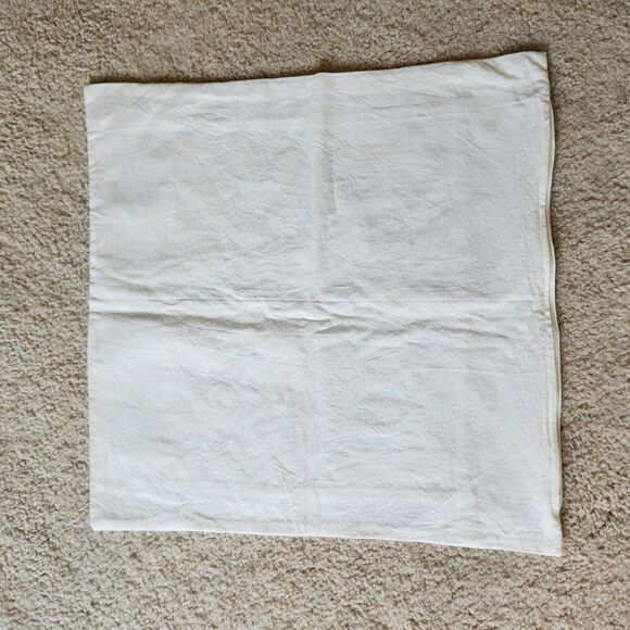 Otomi 20" Pillow Cover Only Oversized Square Hand Embroidered Yellow Birds NEW - Picture 3 of 11